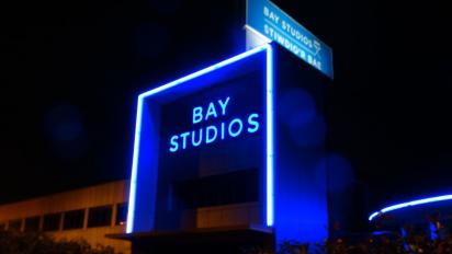 swansea bay studios at night