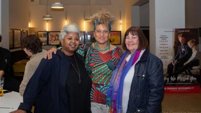 three people posing for a photo in chapter arts centre