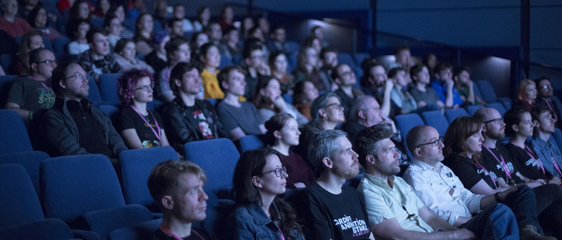 photo of the an audience at chapter arts centre cinema for cardiff animation festival