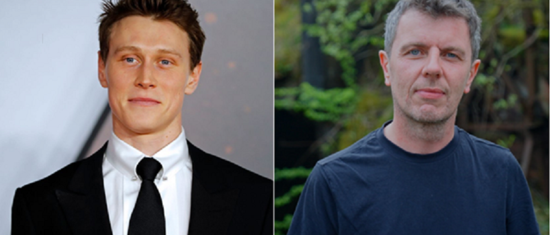 portrait photos of George Mackay and Paul Wright