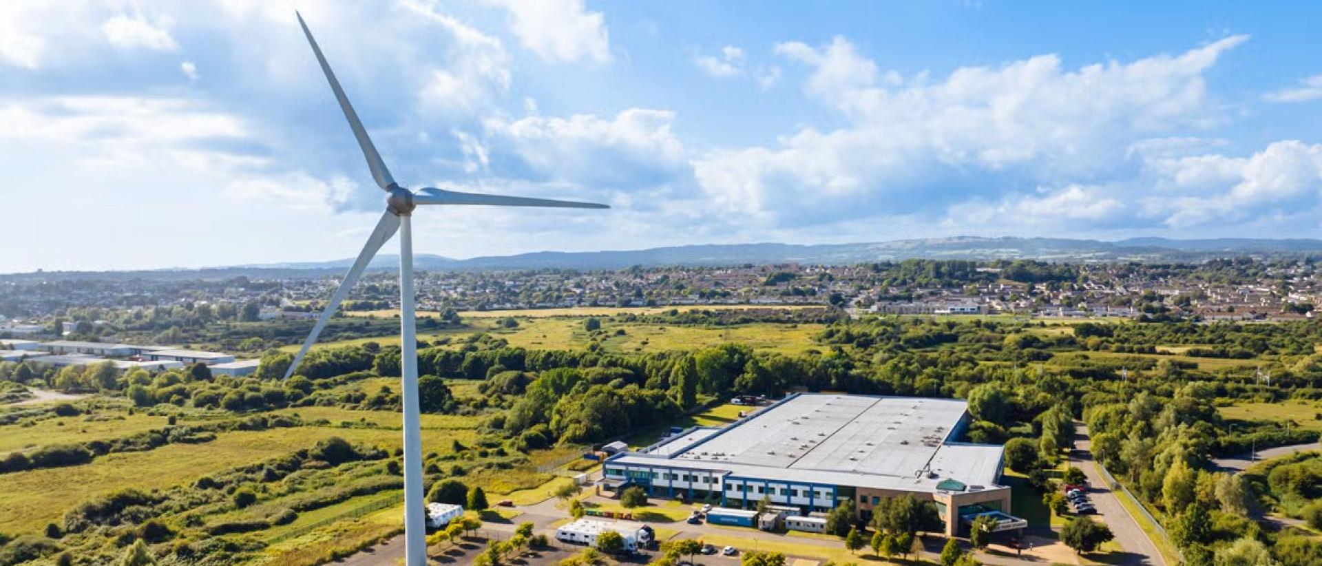 great point studios with a wind turbine