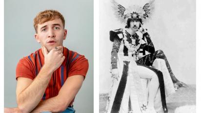 photo of callum scott howells (left) with a photo of henry paget (right)