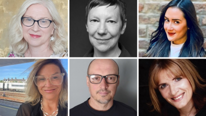 a collage of six portrait photos